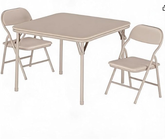 3-Piece Kids Folding Table and Chairs Set, Toddler Activity Furniture